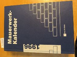 Funk, Peter (Red.)  Mauerwerk-Kalender (Mauerwerkkalender) 1996. Taschenbuch fr Mauerwerk, Wandbaustoffe, Schall-, Wrme- und Feuchtigkeitsschutz. 21. Jahrgang. 