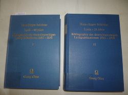 Schltter, Hans-Jrgen  Lyrik - 25 Jahre. Bibliographie der deutschsprachigen Lyrikpublikationen 1945 - 1970. 2 Bnde komplett. (2 BCHER) 