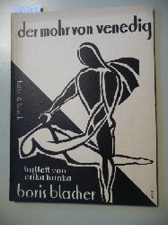 Boris Blacher  Der Mohr von Venedig: Ballett nach Shakespeare von Erika Hanka. op. 50. Klavierauszug. 