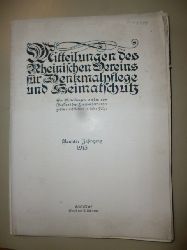 Diverse  Mitteilungen des Rheinischen Vereins fr Denkmalpflege und Heimatschutz. - Neunter Jahrgang 1915. 