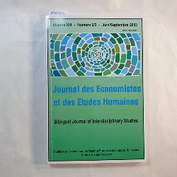 Diverse  Journal des conomistes et des tudes Humaines. vol. XIII, Numero 2/3 - Juin/Setembre 2003 