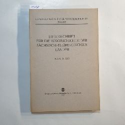   Jahresschrift fr die Vorgeschichte der Schsisch-Thringischen Lnder. Band XIV 
