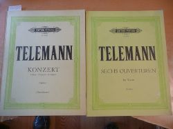 Telemann, Georg Philipp  Konzert D-Dur fr zwei Querflten, Violine, Violoncello,  Streicher und Basso Continuo. Partitur. (9823) (12963) 