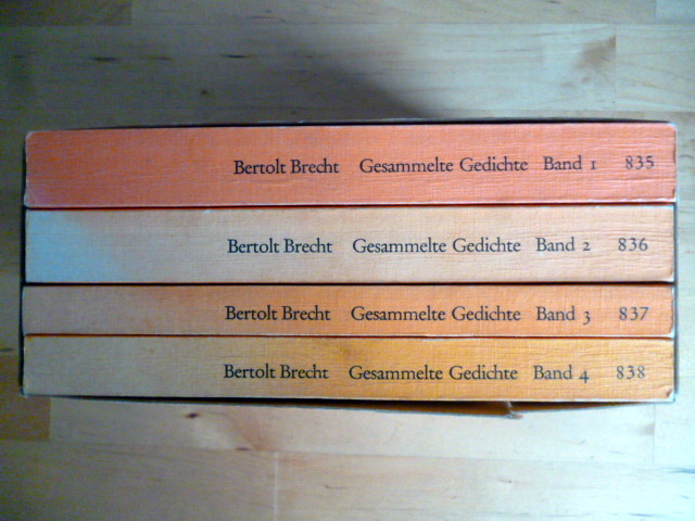 Brecht, Bertolt.  Gesammelte Gedichte in vier Bänden. Band 1 - 4. 