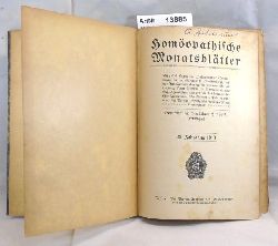 Wolf, J.   Homopathische Monatsbltter 38. Jahrgang 1913. Mitteilungen und Erfahrungen aus dem Gebiete der Homopathie. 