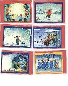   Fröhliche Weihnachtszeit. Weihnachtliche Grußkärtchen mit Kuvert. (6 verschiedene Motive) 