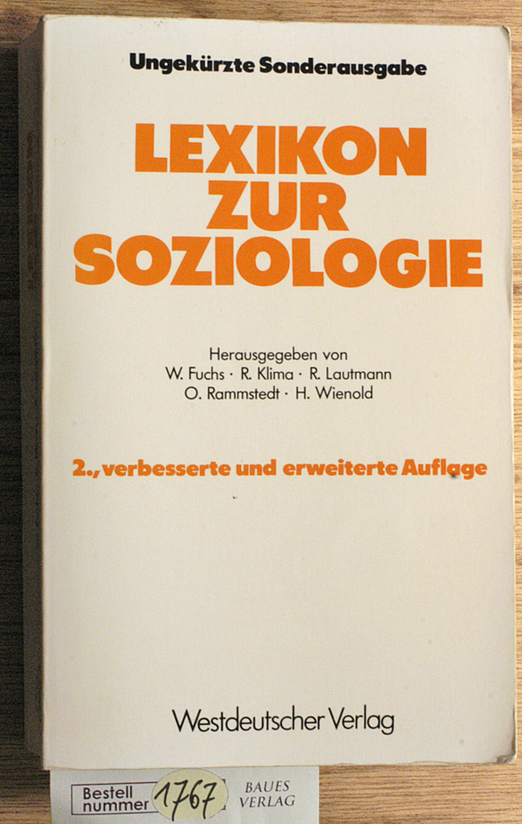 Fuchs-Heinritz, Werner [Hrsg.].  Lexikon zur Soziologie 