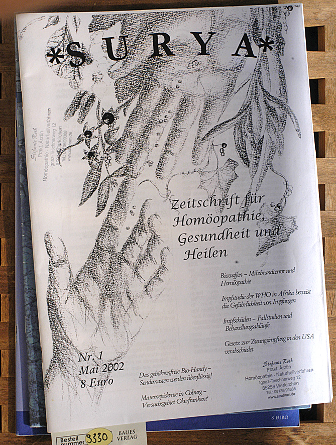   Surya : Zeitschrift für Homöopathie, Gesundheit und Heilen Ausgabe 1 - 3 2002-2003 