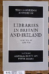 Black, Alistair and Peter Hoare.  The Cambridge History of Libraries in Britain and Ireland. Volume III (3) 1850-2000 