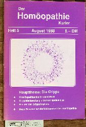 Lage-Roy, Carola [Red.].  Der Homopathie-Kurier. Heft 5 / August 1988 Hauptthema: Die Grippe 
