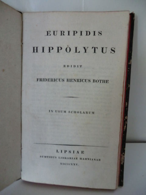 Edidit Fridericus Henricus Bothe  Euripides Hippolytus 