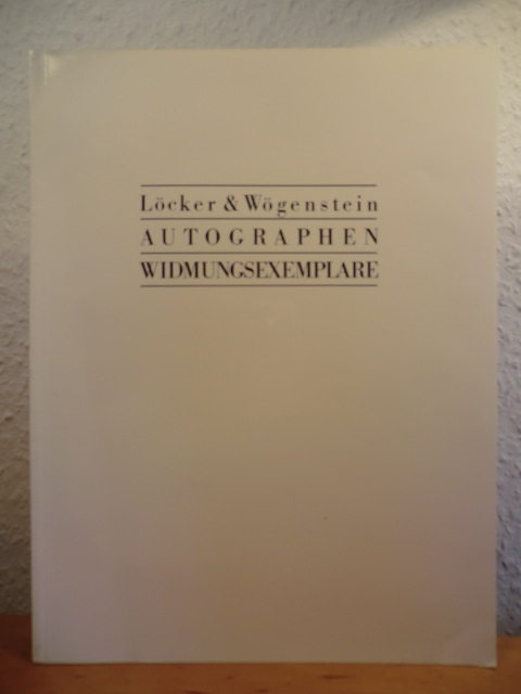 Antiquariat Löcker & Wögenstein  Autographen - Widmungsexemplare. Katalog 20 