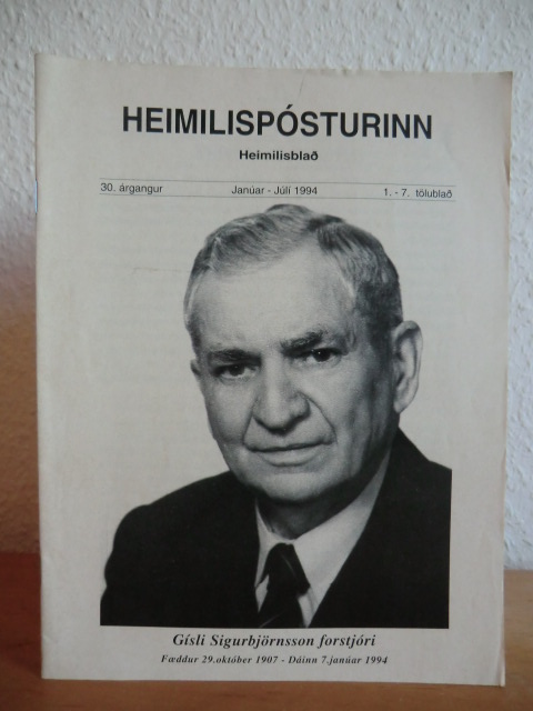Sigurbjörnsson, Gísli (Útgefandi)  Heimilisposturinn. Heimilisblað. 30. argangur, Januar - Juli 1994, 1. - 7. tölublað 