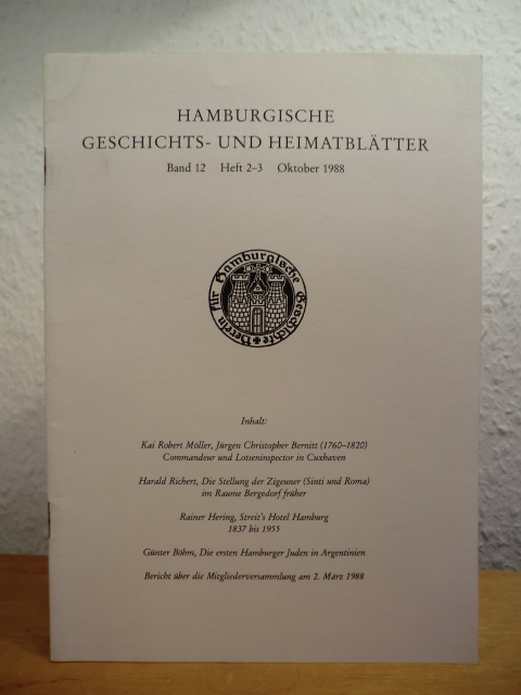 Verein für Hamburgische Geschichte (Hrsg.):  Hamburgische Geschichts- und Heimatblätter. Band 12, Heft 2 - 3, Oktober 1988 