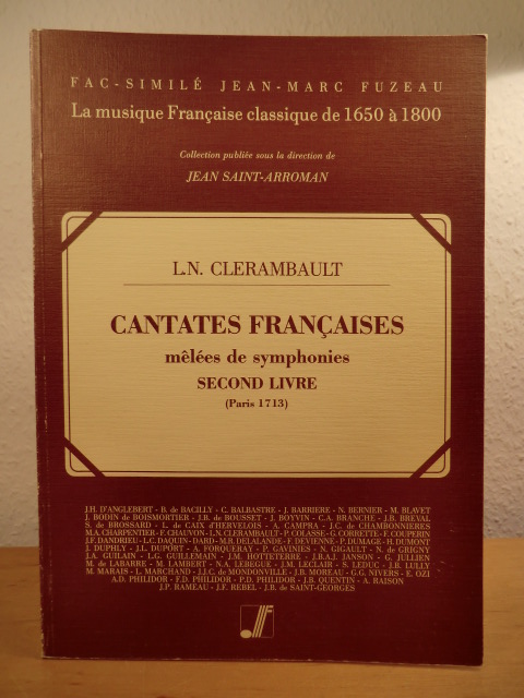 Clerambault, Louis-Nicolas:  Cantates Francaises. Mêlées de symphonies. Second livre (Paris, 1713) 
