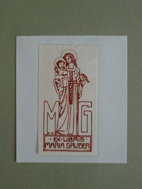 Klee, Fritz:  Exlibris für Maria Gruber. Motiv: Maria mit Jesuskind 