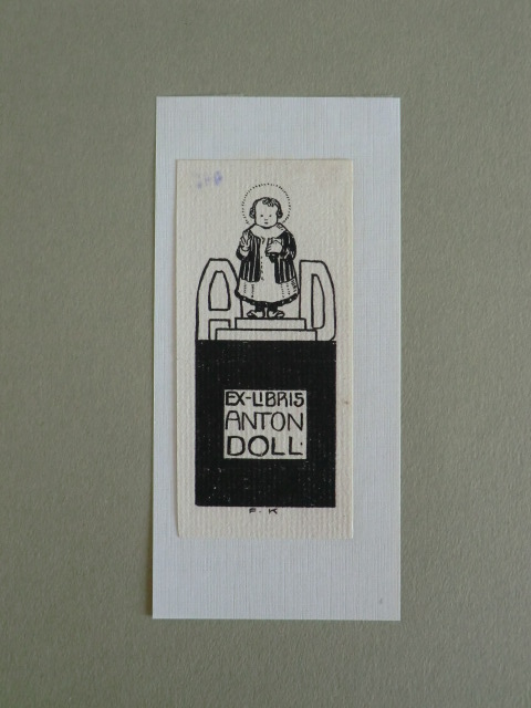 Klee, Fritz:  Exlibris für Anton Doll. Motiv: Münchner Kindl 