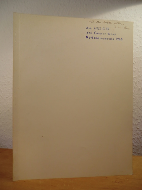 Döry, Ludwig Baron:  Zum Werk Ferdinand Plitzners und seines Kreises. Sonderdruck aus Anzeiger des Germanischen Nationalmuseums (signiert) 