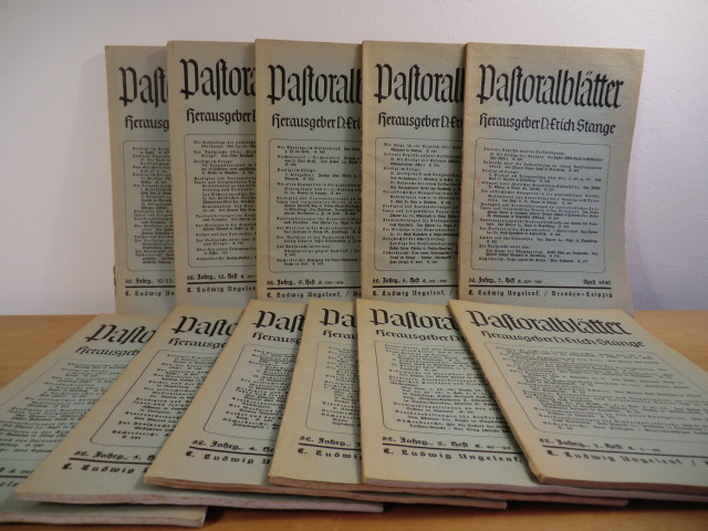 Stange, D. Erich (Hrsg.):  Pastoralblätter für Predigt, Seelsorge und kirchliche Unterweisung. Der vollständige 82. Jahrgang 1939 / 1940 in 11 Heften, davon ein Doppelheft 