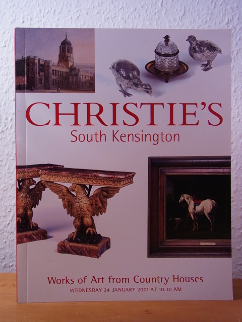 Christie`s South Kensington, London:  Works of Art from Country Houses. The Properties of Mr. and Mrs. Philip Miller, removed from Cairness House, Grampian, Scotland, Mr. and Mrs. Geoffrey Gomme, and a Clergyman. Auction 24 January 2001, Christie`s South Kensington, London. Sale Code: HSE-9008 