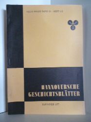 Schriftleitung Dr. phil. H. Mundhenke  Hannoversche Geschichtsbltter. Neue Folge Band 31 - Heft 1/2 