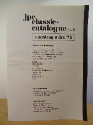 Jpc-Schallplatten - Versandabteilung Classic  Jpc Classic-Catalogue Nr. 5 - Nachtrag Mrz 1979 