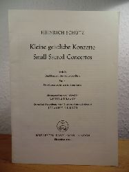 Schtz, Heinrich:  Kleine geistliche Konzerte. Heft 7: Fnf Konzerte fr ein bis drei Bsse / Small Sacred Concertos. Part 7: Five Concertos for one to three Bassos 