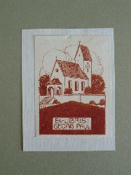 Klee, Fritz:  Exlibris fr Georg Paul. Motiv: Drfliche Kirche 