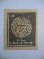 Wedemeyer, Alfred:  Exlibris Alfred Wedemeyer [Eigenblatt]. Ornamentales Motiv mit Eigner-Monogramm 