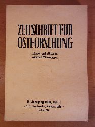 Aubin, Hermann, Eugen Lemberg, Herbert Schlenger und Hellmuth Weiss (Hrsg.):  Zeitschrift fr Ostforschung. Lnder und Vlker im stlichen Mitteleuropa. 15. Jahrgang 1966, Heft 1. 