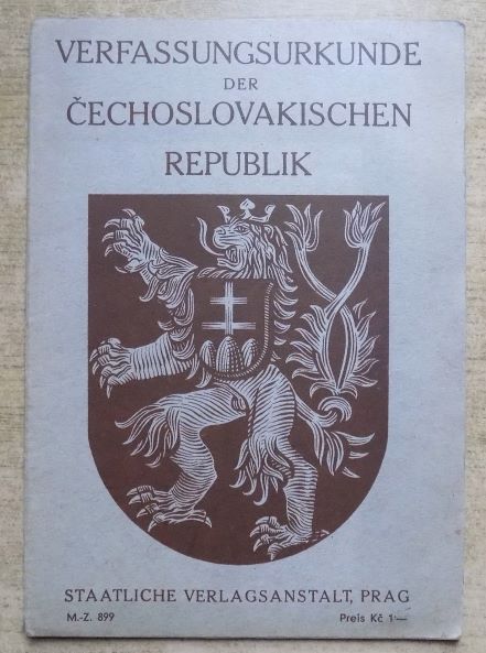   Verfassungsurkunde der Cechoslovakischen Republik. 