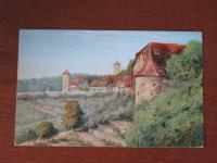   alte Künstlerkarte V.DEHIO - Rothenburg o.Tbr. / Partie an der Stadtmauer 