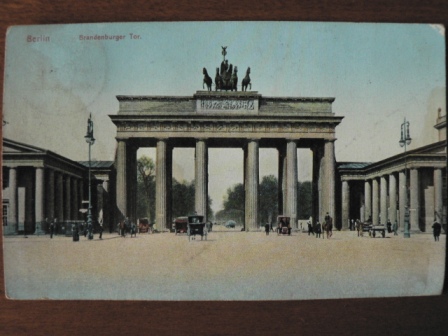   sehr alte AK farbig Berlin - Brandenburger Tor 
