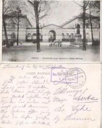   Feldpost AK s/w Arras - Hospital St. Jean. Statue de l`Abb Halluin 