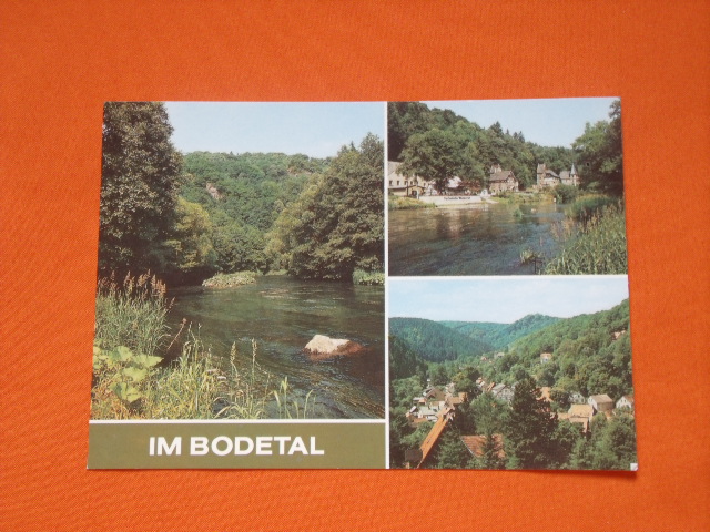   Postkarte: Im Bodetal. Kreis Wernigerode Bode bei Altenbrak. 