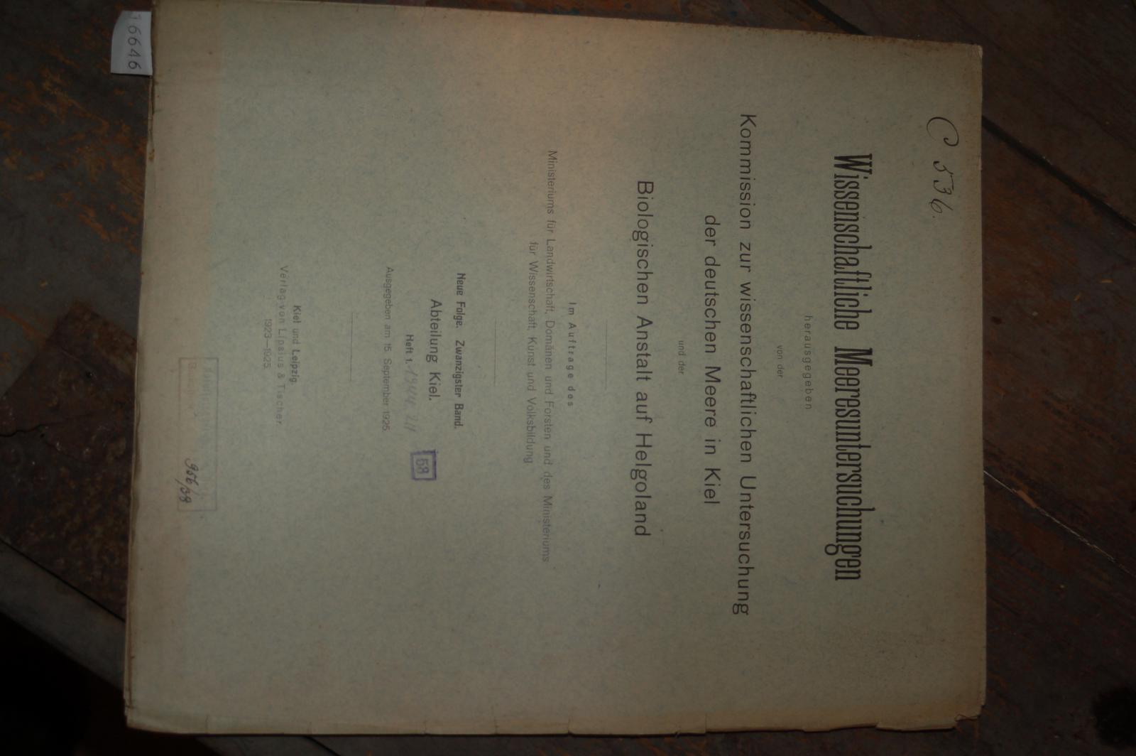 Biologische Anstalt auf Helgoland  Wissenschaftliche Meeresuntersuchungen Heft 1 1925 