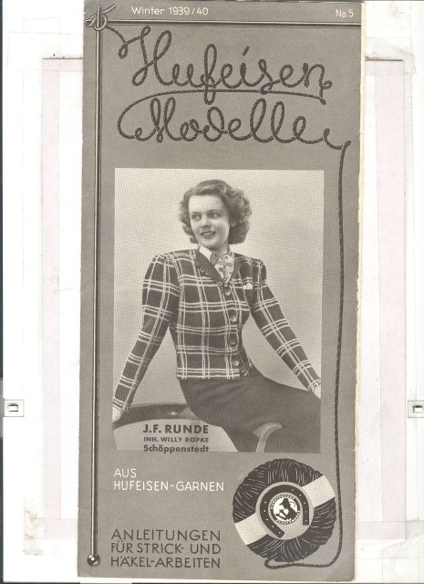 .  Hufeisen Modelle  Winter 1939/40  Anleitungen für Strick und Häkelarbeiten 