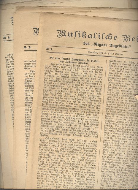 "."  Musikalische Beilage des Rigaer Tageblatt  Nr. 1-7, 21,22,24   