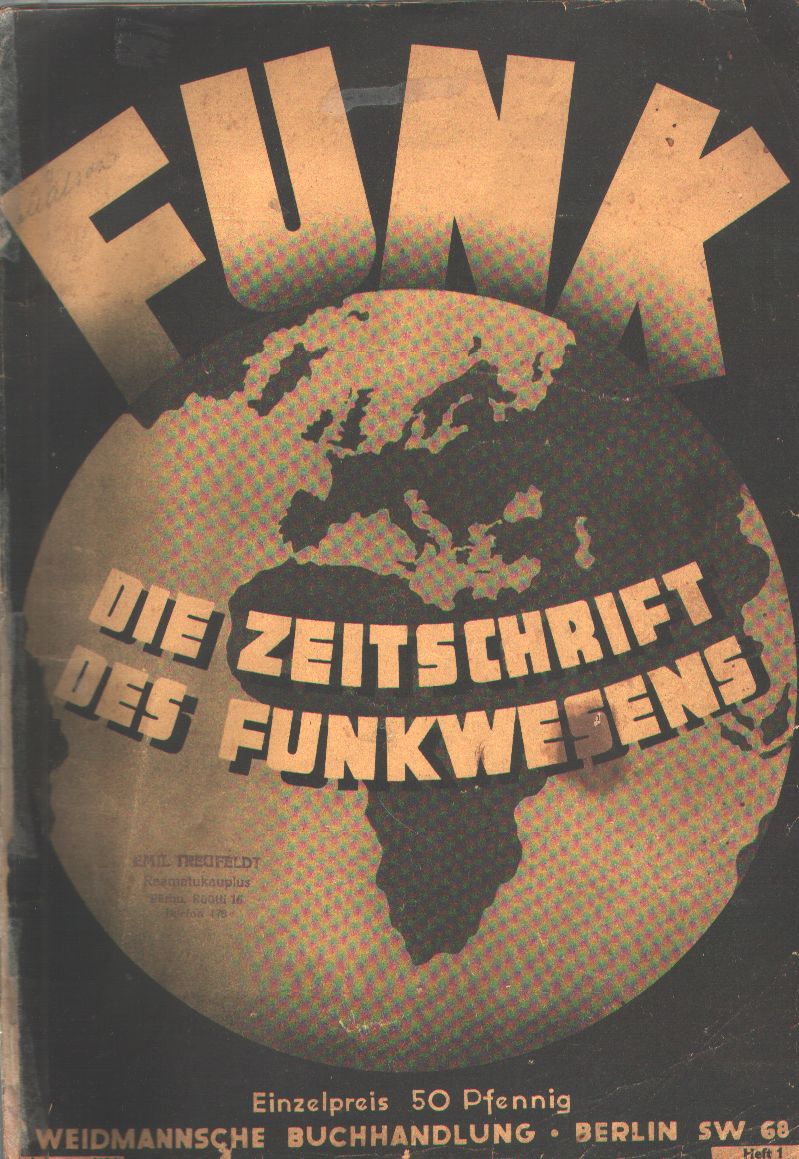 "."  Funk  Die Zeitschrift des Funkwesens Heft 1 1. Januar 1936 