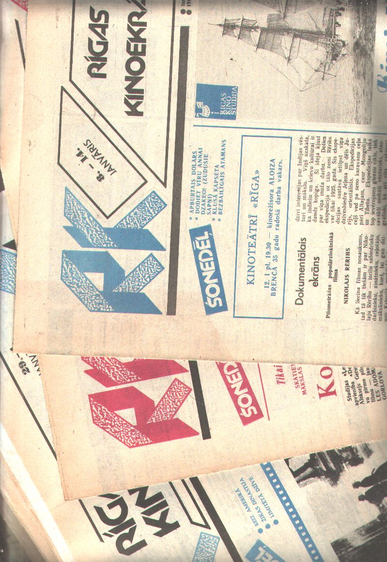 "."  Rigas Kinoekrani   (Rigas Kinoanzeiger)  Nr. 2 - 47 Januars - Decemberis un Nr. 1 1991 