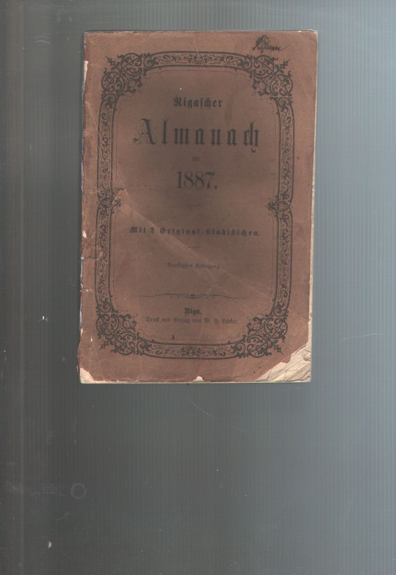 "."  Rigascher Almanach für 1887 