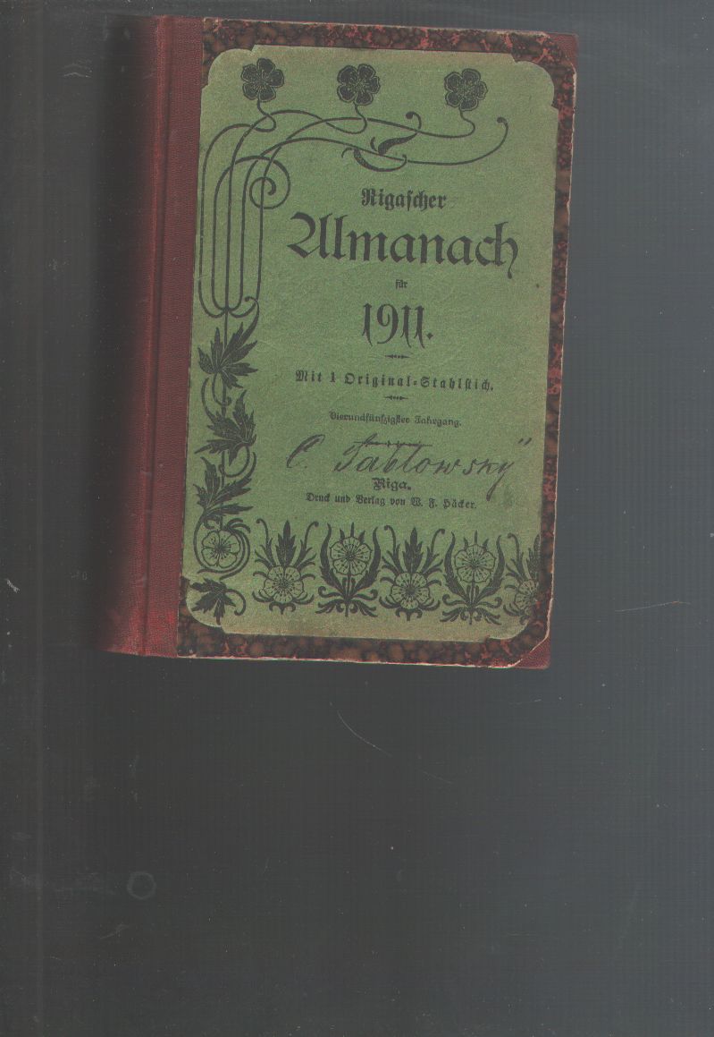 "."  Rigascher Almanach für 1911 