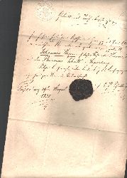 .  Geburts und Taufschein fr Johannes Heyen  geb. 12.11.1822 , ausgestellt in Papenburg 29.8. 1850 , Unterschrift und Kirchensiegel, 