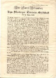 Beilage zu Nr. 83 der Rigaschen zeitung  Erste General - Versammlung der Riga - Dnaburger Eisenbahn - Gesellschaft am 29. Mrz 1858 
