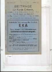 Prof W. Zoege von Manteuffel  Beitrge zur Kunde Estlands Heft 7-8 1922 