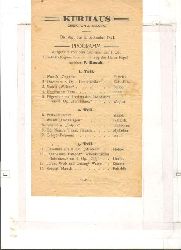 Kurhaus Direktion J. Selmen  Dienstag den 6. September 1921 Programm Ausgefhrt von dem Orchester des 1. Lib. Infanterie - Regiments unter Leitung des Kaellmeisters F. Kosch 