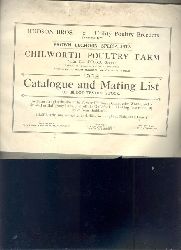 Hudson Bros. Chilworth Poultry farm  Catalogue and Mating List of Blood tested Stock 1932 