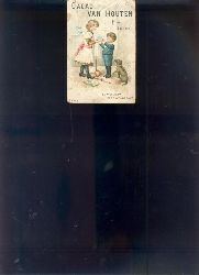 "."  Cacao van Houten  (Werbeblatt farb. lithographiert um 1890 mit umseitigem franzsischem Text) 