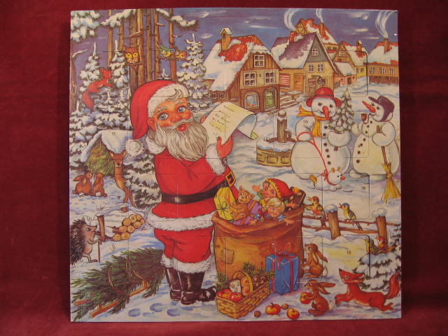 Frieseke-Zickelbein, Rita:  Adventskalender / Füllkalender " Weihnachtsmann liest Wunschzettel ". 