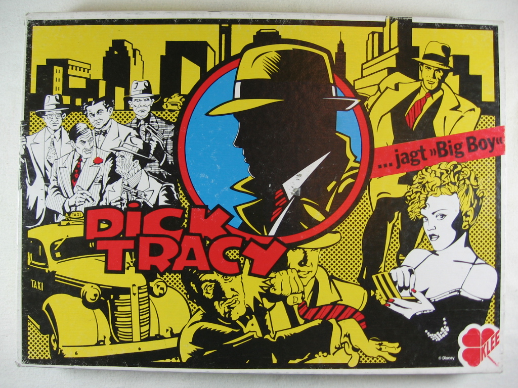   Dick Tracy jagt " Big Boy ". Eine spannende Verfolgungsjagd für 2 und mehr Spieler. Ab 10 Jahren. - Das Spiel zum Film. 